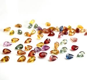 Naturel uniquement Chauffé Multicolore Saphir Poire 4x5mm Normal Facette AAA Qualité-Lâche multicolore saphir Poire Facette - Product Image 1