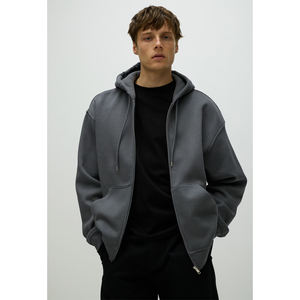 เสื้อฮู้ดทรงหลวมเปิดไหล่ตกไซส์ใหญ่สำหรับผู้ชายเสื้อสเวตเชิ้ตแบบสวมหัวทรงหลวมลำลอง - Product Image 5