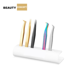 Gold Color Stainless Steel Professional Eyelash Tweezers with Diamond Grip and Custom Logo Precision Tool for Eyelash Making - Product Image 3