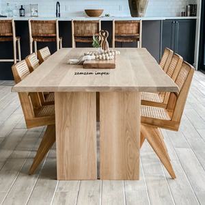 Table à manger en bois massif en gros pour restaurants 100% bois poli pour manger - Product Image 2