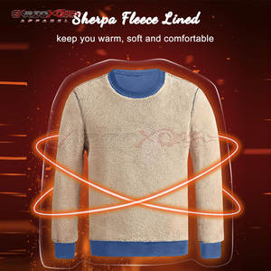 Sudadera de mezcla de algodón Sherpa Fleece cálida para hombre con cierre de cremallera y forro interior suave Sudadera elegante de Sherpa Fleece para hombre - Product Image 2