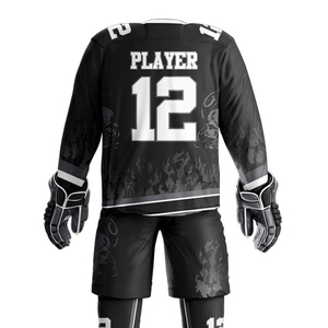 Meilleure vente 100% polyester ensemble d'uniformes de hockey sur glace respirant séchage rapide personnalisable confortable léger facile à porter - Product Image 6