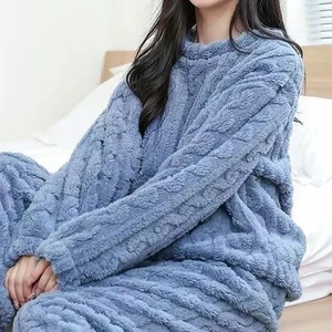 Set da donna caldo 2 pezzi spesso morbido <span class=keywords><strong>velluto</strong></span> a coste Set Pullover e <span class=keywords><strong>pantaloni</strong></span> Casual pigiama tuta donna autunno inverno