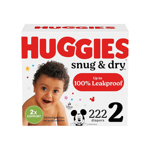 ผ้าอ้อมฮักกี้ส์ ไซส์ 2, ผ้าอ้อมเด็กแบบสวม Snug & Dry, ไซส์ 2 (12-18 ปอนด์), 222 ชิ้น - Product Image 1