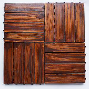 Azulejo de cubierta de enclavamiento de madera de Acacia de 4 listones moderno Premium de 12mm de espesor para balcón al aire libre sótano cocina uso textura suave - Product Image 4