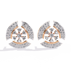 Magnifiques boucles d'oreilles en or 18 carats avec diamant de laboratoire pour mariage, motif flocon de neige - Product Image 1