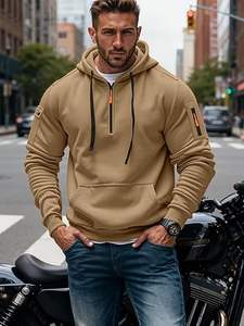 Sudaderas con capucha informales de invierno para hombre, ropa de moda de Color sólido, sudaderas con capucha de secado rápido de lana de algodón 100% - Product Image 2