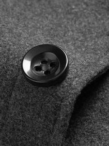 Manteau long en laine pour homme, coupe-vent à boutons respirants, coupe-vent, pardessus chaud, décontracté, long, mouton - Product Image 5