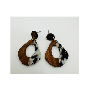 Joyería de madera y resina pendientes de joyería para mujer y uso de mango largo para al mejor precio artesanía natural - Product Image 2