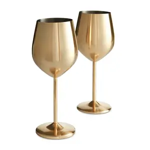 Wholesale Metal Wine Goblet Cups Antique Design Gold Color Cocktail Glasses Use For Hotel And Restaurant Handmade in Bulk