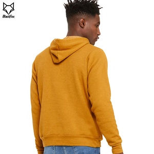 เสื้อฮู้ดสีเหลืองมัสตาร์ดสำหรับผู้ชาย ทรงปกติ ผ้าฝ้ายเฟรนช์เทอร์รี่ สวมใส่สบาย มีกระเป๋า เหมาะสำหรับใส่ในฤดูใบไม้ร่วง - Product Image 5