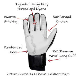 Gants de frappe de baseball/softball de qualité supérieure, respirants, logo personnalisé, polyester/coton, fermeture à boucle et crochet pour la main droite, usage adulte - Product Image 5