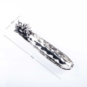 Bol de service en aluminium de forme longue décorations de fête de mariage nouveau Design bol de service de fleurs dorées pour la vaisselle - Product Image 4