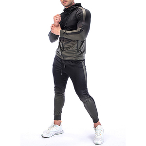 The New High Quality Jogging Tracksuits Zipper Gradient Colour Design Mens Custom polyester <b>Crewneck</b> Sweatshirts - Product Image 5