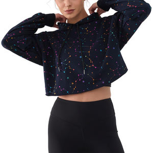 Sudaderas con capucha recortadas para mujer con logotipo personalizado al por mayor para ropa de calle 2025 sudaderas con capucha cortas transpirables para mujer de nuevo estilo en MOQ bajo - Product Image 4