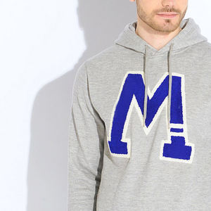 Sweat-shirt à capuche bleu à broderie en chenille, motif uni d'hiver, coupe ajustée, 2025 - Product Image 6