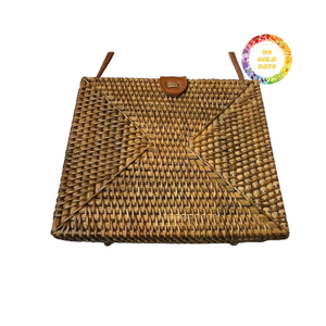 Bolso de hombro de paja y ratán de estilo vintage, accesorio bohemio duradero ligero para damas, Ideal para primavera y verano - Product Image 5