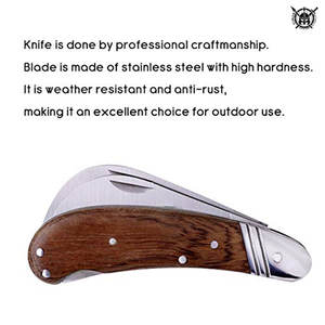 Couteau pliant à double lame de style dernier cri, acier Damas, manche en os de chameau, logo OEM personnalisé, haute qualité, pour la chasse en plein air, porte-clés - Product Image 4