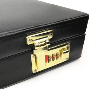 Étui à tablier Grand Lodge avec double serrure à combinaison en cuir véritable, étui rigide maçonnique, porte-documents Ronpex de qualité supérieure - Product Image 3