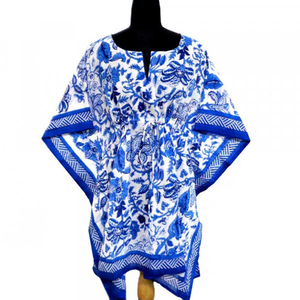 New Arrival Indian Manufacturer <b>Kaftan</b> Free Size 100% Cotton Hand Block Printed Beautiful Beach <b>Kaftans</b> for Sale at Best Price - Product Image 5