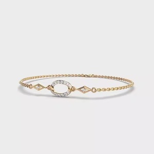 Bracelet de tennis classique en or jaune 14 carats bijoux de mariage délicats avec moissanite et diamant cadeau de fête parfait - Product Image 3