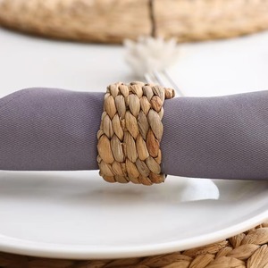 Porte-anneau de serviette en jute tissé à la main pour décor de table de mariage Boho événements de fête hôtel salle à manger Style écologique de l'Inde - Product Image 1