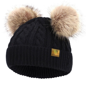 Venta caliente Unisex personalizado Beanie 100% lana pompón gorros adultos cálidos sombreros de invierno bordado Diseño otoño desgaste ambos hombres mujeres - Product Image 4