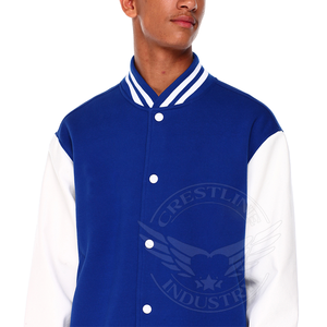 OEM personalizado Varsity Jacket parche Logo de gran tamaño Letterman chaqueta de cuero para mangas personalizado chaquetas para hombre - Product Image 2