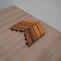 Dalles de terrasse modernes en acacia de 12 mm, design chevrons carrés, finition lisse de qualité supérieure, bois naturel écologique, 30 cm x 30 cm, pour extérieur