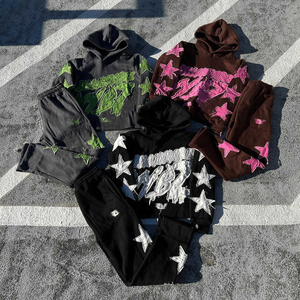 Sweat à capuche en coton et survêtement de jogging pour hommes élégants ensemble deux pièces avec imprimé graphique Anime pour vêtements de loisirs - Product Image 4