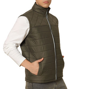 Men's Custom Logo New Design Breathable Quilted Puffer Vest - Hot Sale Sleeveless Down Jacket Warm Winter Style Wholesale - Product Image 3