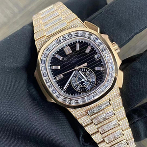 Tendance Montre personnalisée pour hommes Iced out Moissanite Diamond Studded Watch Hip Hop Diamond Jewelry - Product Image 1