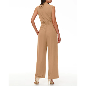 Custom 100% Cotton Solid Color Regular Fit Customized Sleeve Striped Women's <b>Jumpsuit</b> <b>With</b> Direct Factory Price From Bangladesh - Product Image 4