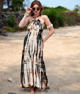 <b>Summer</b> Hot Collection <b>Halter</b> Neck Long Tie Dye Maxi <b>Dress</b> for Women Party and Resort Wear Beach High Fashion Long Girls <b>Dress</b> - Product Image 1