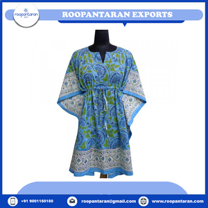 Latest Design Custom Print <b>Kaftan</b> Free Size Pure Cotton Hand Block Printed Fashionable Beach <b>Kaftans</b> for Sale at Best Price - Product Image 2