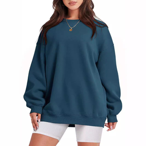 Vente en gros Sweat-shirt de luxe à col ras du cou et à épaules tombantes Sweat-shirts en coton épais vierge avec logo personnalisé pour femmes - Product Image 1