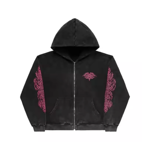 Sudadera con capucha unisex de algodón French Terry de lujo, corte regular, diseño personalizado, estampado digital, cremallera completa, transpirable, para invierno - Product Image 3