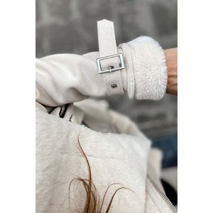 Cappotto in pelle scamosciata da donna con cinturino interno Chic - Product Image 6
