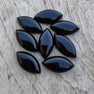 Natural Black <b>Onyx</b> Marquise Calibrated Size 4x6mm to 20x30mm Flat back Loose Gemstone For Making Silver Fine <b>Necklace</b> Jewelry - Product Image 3