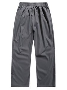 Pantalon de survêtement élégant pour homme, coupe ample et large, avec empiècements contrastants noir et blanc, taille à cordon de serrage, confortable pour le quotidien - Product Image 2