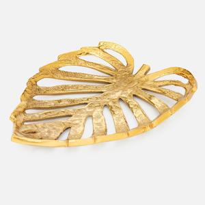 Plateau en métal design feuille de Monstera de luxe pour décoration de table moderne Idéal pour les collations Clés de bijoux Pièce d'accent élégante pour la maison - Product Image 3