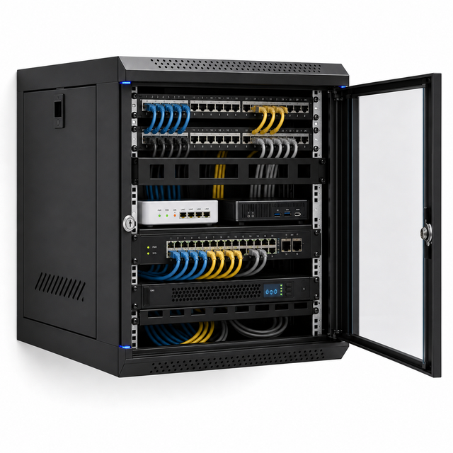 OEM ODM Wall-Mounted Data Center Network Cabinet 19 Inch 4U/9U/12U IP20 SPCC Steel Rack Communication IT Server Equipment Stock