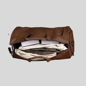 Bolsa de lona de viaje de noche de fin de semana duradera de gran capacidad impermeable de alta calidad logotipo personalizado de cuero de lujo para hombres y mujeres - Product Image 6