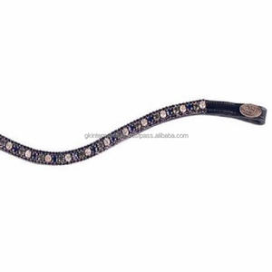 Lujo 3 filas cristales multicolores decorativos hechos a mano todas las formas de cuero banda para cejas de caballo en tamaños de mazorca completos con extremo de bucles a presión - Product Image 3