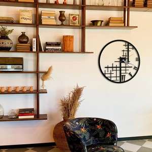 Horloge murale Art déco contemporaine Affichage analogique à face unique Décoration d'intérieur vintage de luxe Logo personnalisé Utilisation intérieure 1x1 2x2 pieds - Product Image 1