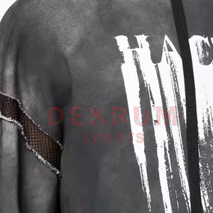 Sudadera con capucha desgastada del mejor diseño para la temporada de invierno Peso pesado Cómodo Manga completa Poliéster/Algodón Estampado sólido Invierno con capucha - Product Image 6