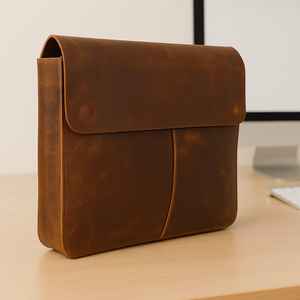 Classic Genuine Leather Lightweight Portable <b>Laptop</b> Sleeve for Daily Work and Travel Protection GLS-0333 - Product Image 1