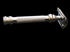 Rasoir de sécurité à double lame argenté pour hommes, pour le rasage du visage et du corps, style perche de barbier - Product Image 4