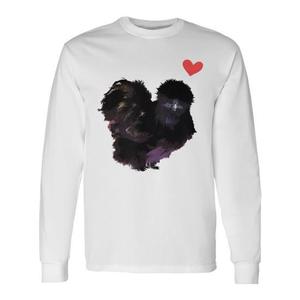 T-shirt a maniche lunghe Silkie Chicken Love, bianca, vestibilità unisex per adulti - Product Image 1