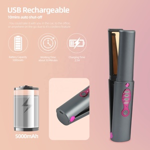 Customized Cordless Rechargeable <strong>Hair</strong> Straightening Trending Shiny Mini Wireless Ceramic Titanium <strong>Hair</strong> Iron <strong>Straightener</strong> - Product Image 3